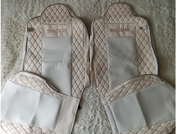 Чехлы  Премиум для SHACMAN Х6000 (2 ремня, 4 подлок.) экокожа+велюр (беж)