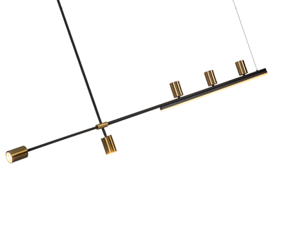 07618-150 36 Люстра Рия латунь L150 GU10 5*5W+Led 15W (3000K) (лампы в комплекте)