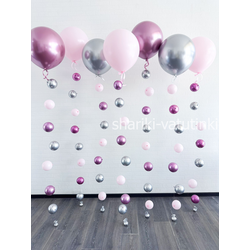 Шары цепочки с пузырями (7 шт), "Розовая пыль"