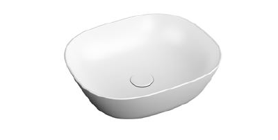 Квадратная раковина-чаша, 45 см, матовая, белая, VitrA PLURAL, 7810B401-0016