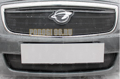 Защита радиатора Ravon R4 2016- / Chevrolet Cobalt 2013- black низ