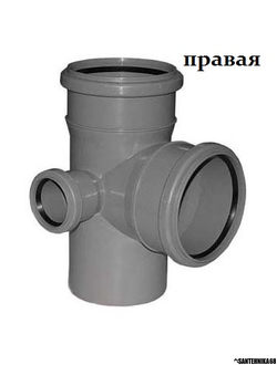 Крестовина двухплосткостная для канализации Политэк 110х110х110 110х110х50 110х50х50 левая правая под 90гр.