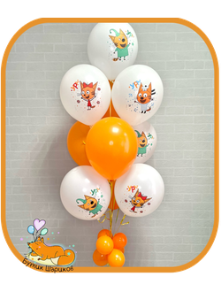 Фонтан воздушных Шаров на грузике три кота