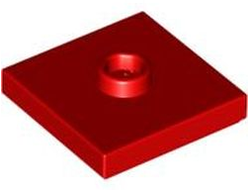 Plate, Modified 2 x 2 with Groove and 1 Stud in Center (Jumper), Red (87580 / 4581308 / 6126048)