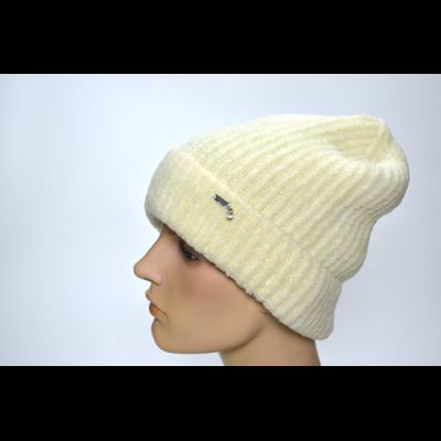 Шапка Vizio Италия 1416 белого цвета кашемир с отворотом