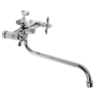 Cмеситель для ванны и душа,с двумя рукоятками, Латунь, Хром, Accoona A7578