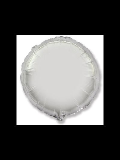 Шар фольгированный с гелием круг Серебро 45см