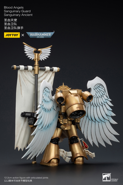 Знаменосец Сангвинарной гвардии Кровавых Ангелов (Warhammer 40k) - КОЛЛЕКЦИОННАЯ ФИГУРКА 1/18 Blood Angels Sanguinary Guard Sanguinary Ancient (JT6199) - JOYTOY