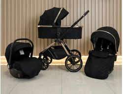 Детская коляска 3 в 1 Luxmom 733 Skyte Черный