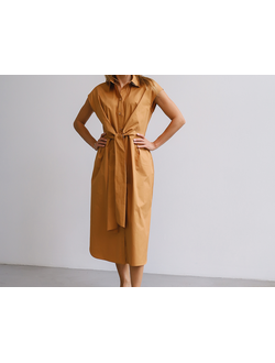 Платье-рубашка из плотного итальянского хлопка (сафари)