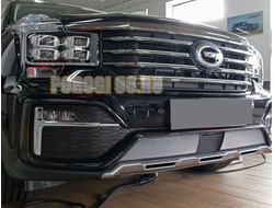Защита радиатора GAC GS8 2016- (GT) chrome низ с датчиком ACC