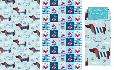 Набор из 2-х вафельных полотенец  &quot;Таксы&quot;