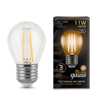 Лампа Gauss LED Filament Globe E27 11W