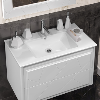 ТУМБА С РАКОВИНОЙ ЛУИДЖИ 90 БЕЛЫЙ МАТОВЫЙ