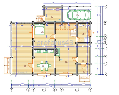 Дом-баня из оцилиндрованного бревна ДБ-23, площадь 226 м2