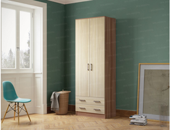 ЛДСП Шкаф ДУЭТ платяной Ясень Шимо темный-светлый