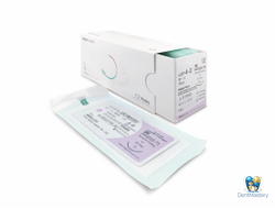 Нить хирургическая WEGO PGLA USP 4-0, MP 1,5 75 см – рассасывающаяся, фиолетовая, аналог Vicril