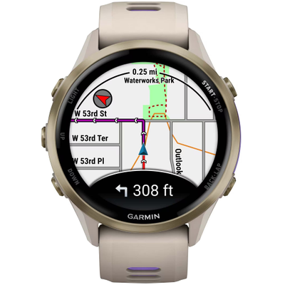 Часы Garmin Forerunner 970 Soft Gold Titanium French Grey / Translucent Indigo