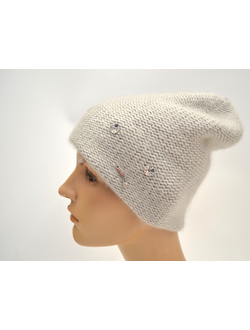 Шапка Италия серая кашемир мохер шелк Sultanbaby