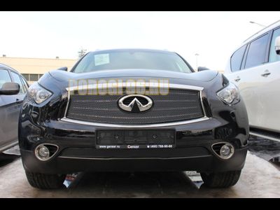 Защита радиатора Infiniti FX37 2010-2012/FXII37 2012-2013/QX70 2013- (дизель) black низ PREMIUM