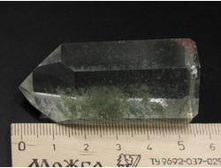 Кварц горный хрусталь с фантомами и хлоритом, кристалл полированный, Бразилия (56*29*25 мм, 61 г) №36854