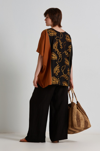 Комбинированная легкая летняя блуза