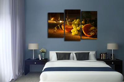 Модульная картина "Виноград с апельсином"