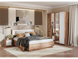 Композиция Спальни ОРЕГОН Дуб Крафт Табачный/Белый супермат