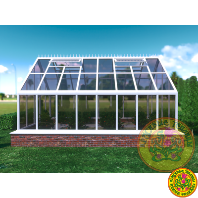 Базовая комплектация теплицы из стекла и алюминия УЭЛЬС размером 3500 х 6000 мм