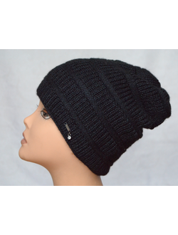 Черная шапка из альпака и шелка Vizio Италия 6250 фото