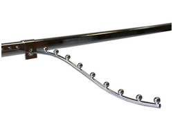 U136 Крючок d-7мм волнообразный хром 9 шариков на овальную-прямоугольную трубу универсальный L=350 мм