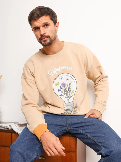МУЖСКОЙ СВИТШОТ БЕЖЕВЫЙ "ПРОРАСТАЙ"