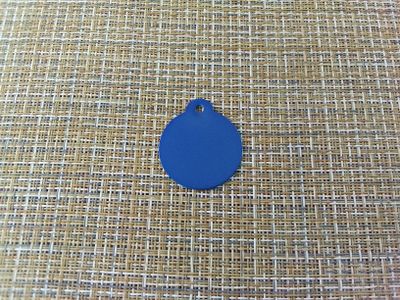 Подвеска кулон круг 32x32мм алюминий синий