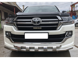 Защита переднего бампера с перемычками d60/60 для Toyota Land Cruiser 200 Executive Lounge (2018-...)
