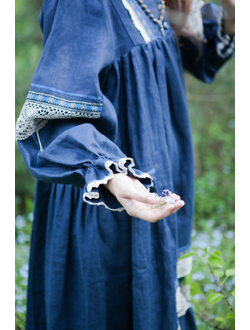 Русское барокко - Синий лён с кружевом