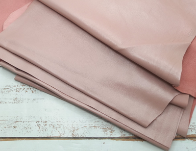 Кожа натуральная (овчина) А4 цвет светлая пудра