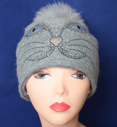 Итальянская женская шапка с помпоном Vizio Астрахань фото шапок, шляп и беретов италии