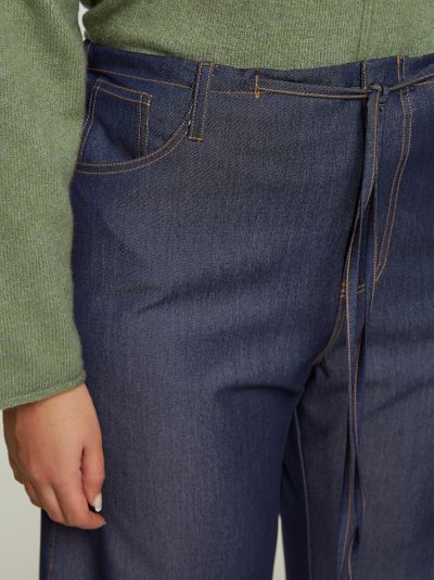 Брюки прямые из джинсовой ткани