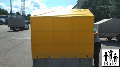 Изготовление рамы, тента и брендирование прицепа 2, 66х1,5х1,2 м