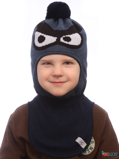 Шапка-шлем "Зубастик2" 22201-04, цвет джинс, р. 52-54