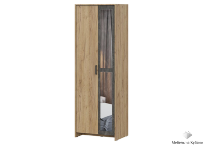 МСП 1 Шкаф двухстворчатый Дуб Золотой/Камень тёмный