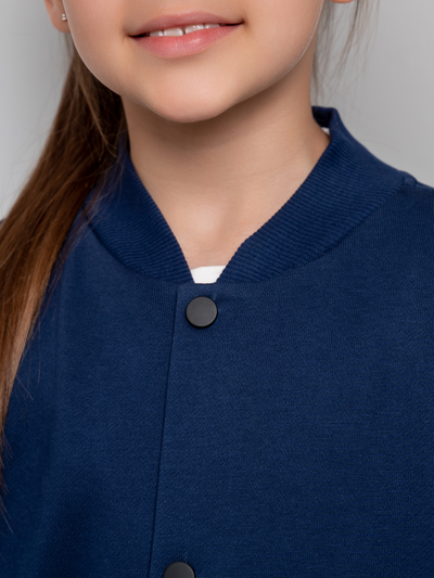 Бомбер на кнопках синий