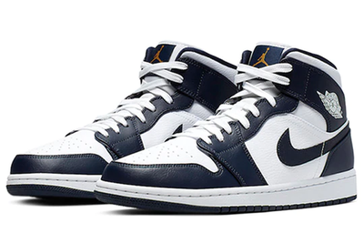 баскетбольные кроссовки Nike Air Jordan 1 Mid Obsidian White 554724-174