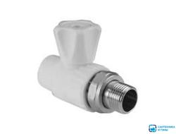 Кран шаровый д/радиатора VALFEX 20-1/2" прямой белый