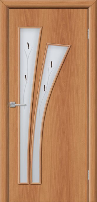 Дверь ламинированная остекленная "Веер миланский орех "
