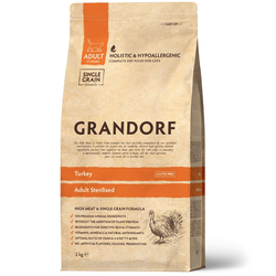 Grandorf (Грандорф) сухой корм для стерилизованных кошек и кастрированных котов Индейка, 2 кг