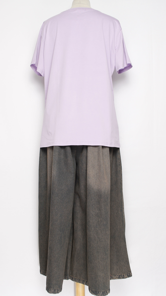 Футболка "Размытые цветы" сиреневая р.46,50