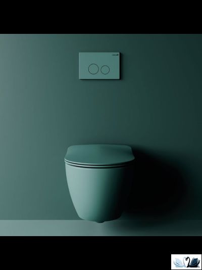 Унитаз CREAVIT FREE Set Nile Green Mat c инсталляцией - комплект с сиденьем микролифт, клавишей Terra Nile Green (FE322-11NY00E-0000+GR5003.01+GP9002.09 + KC0903.01.2000E)