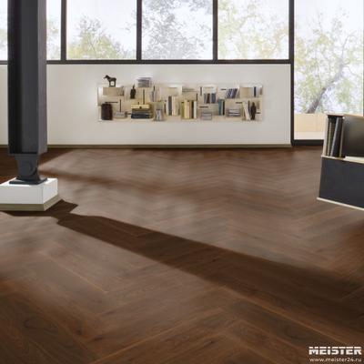 Паркетная доска PS 500 Meister Дуб витал Приглушенный 8813  в интерьере