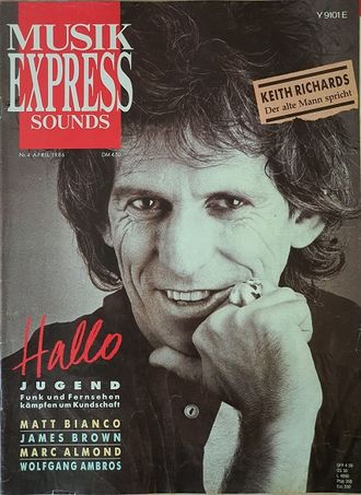 Musikexpress Sounds Magazine April 1986 Keith Richards, Иностранные музыкальные журналы,Intpressshop
